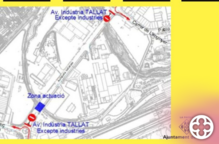 Tall temporal de l'avinguda Indústria per obres de renovació del paviment ferroviari