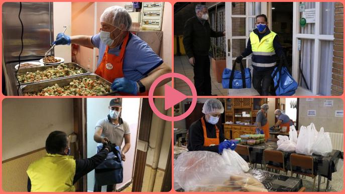 ⏯️ Reparteixen a Lleida àpats calents a famílies en situació de pobresa que han d'estar confinades