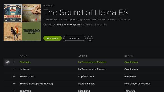 La música que escolta Lleida